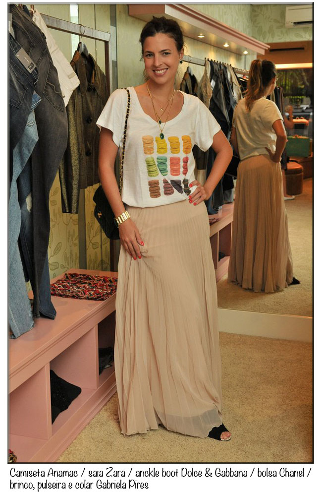 look do dia, look,  saia longa, saiz zara, zara, dolce & gabbana, bolsa chanel, chanel, gabriela pires, colar gabriela pires, anamac, loja anamac, 